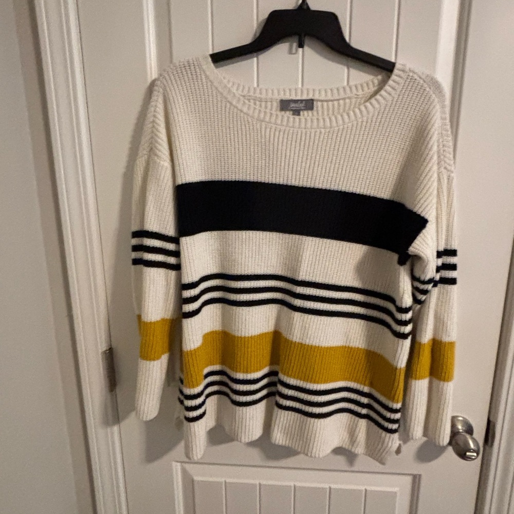 MARLED Reunited Clothing Knit Sweater Women's 1x Striped Pullover Crew